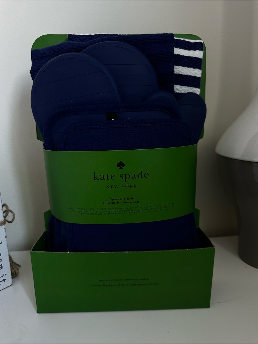 Kate Spade New York 6-Piece Kitchen Set Navy & White